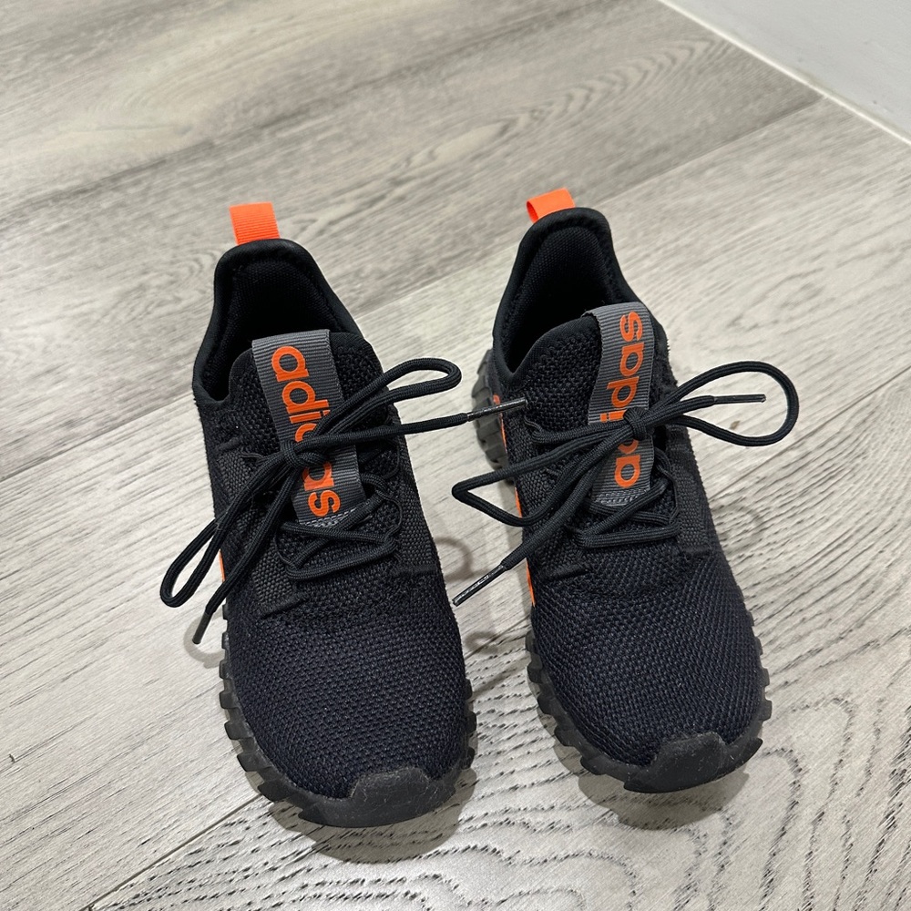 Adidas Kids Black and Orange Sneakers